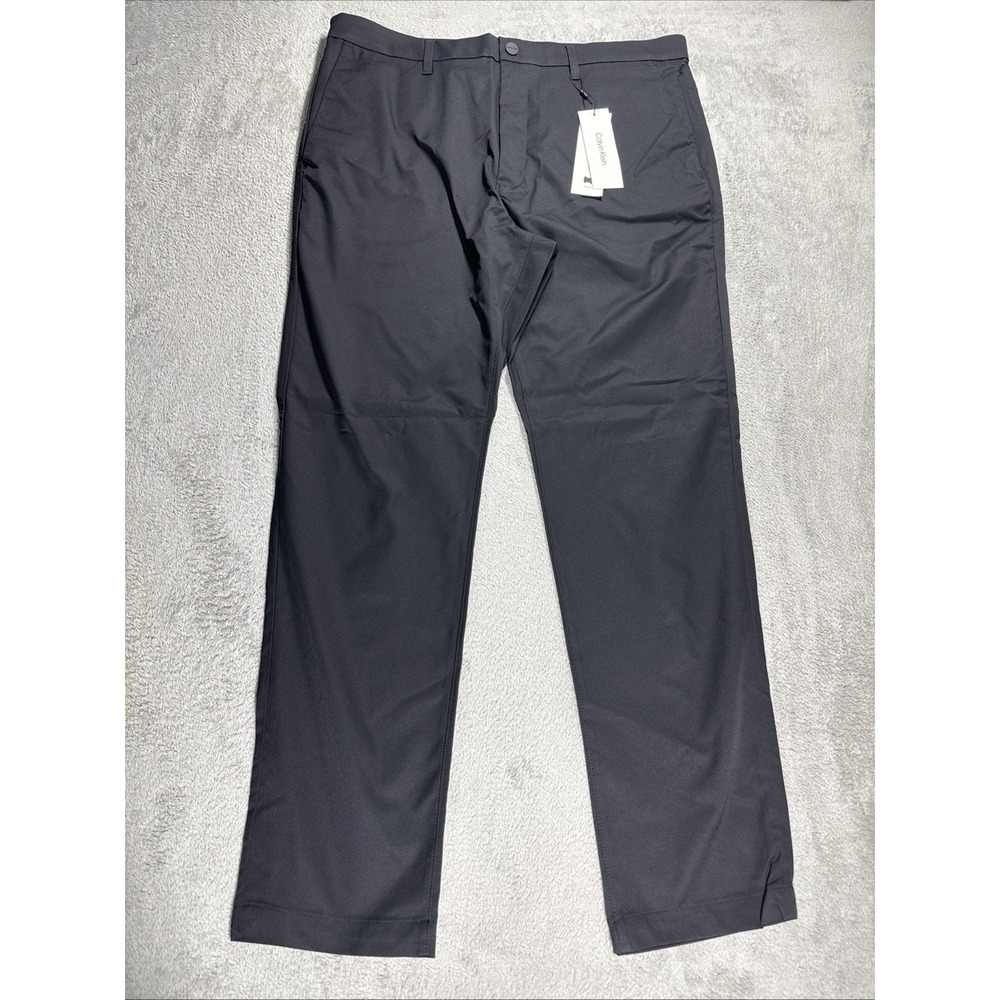 Calvin Klein Men's Signature Slim Fit Chino Pants Stretch Black Sz 36W New